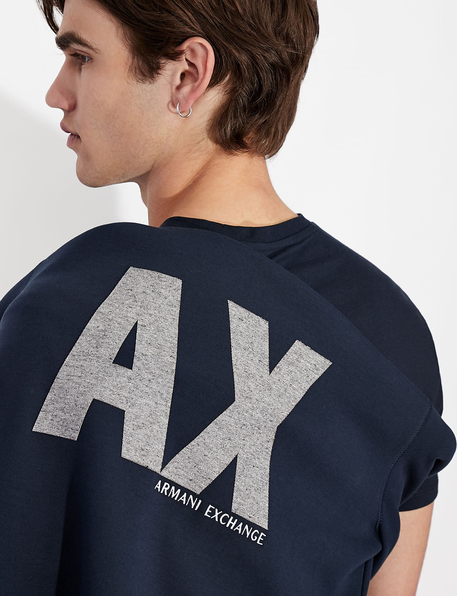 armani exchange blue moletom com capuz