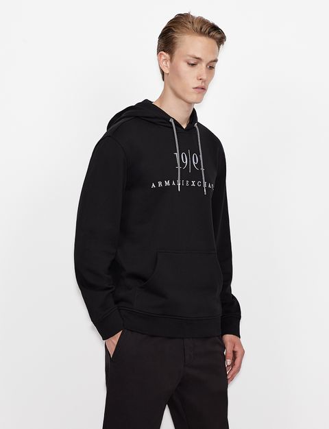 armani exchange small logo moletom com capuz
