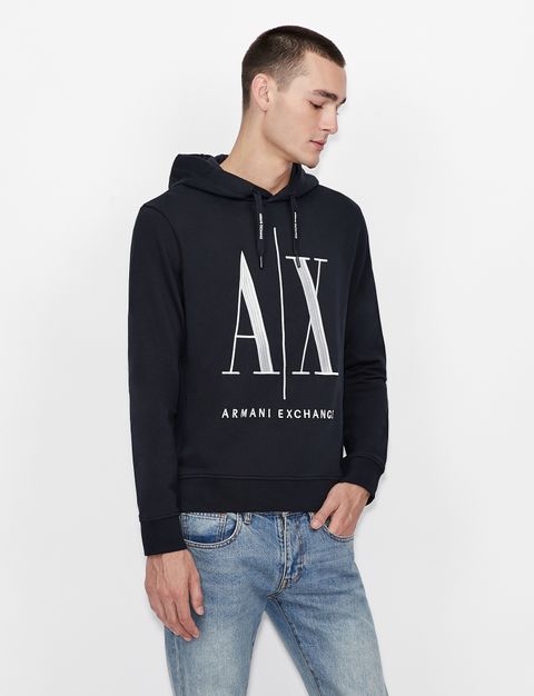 mens moletom com capuzs armani